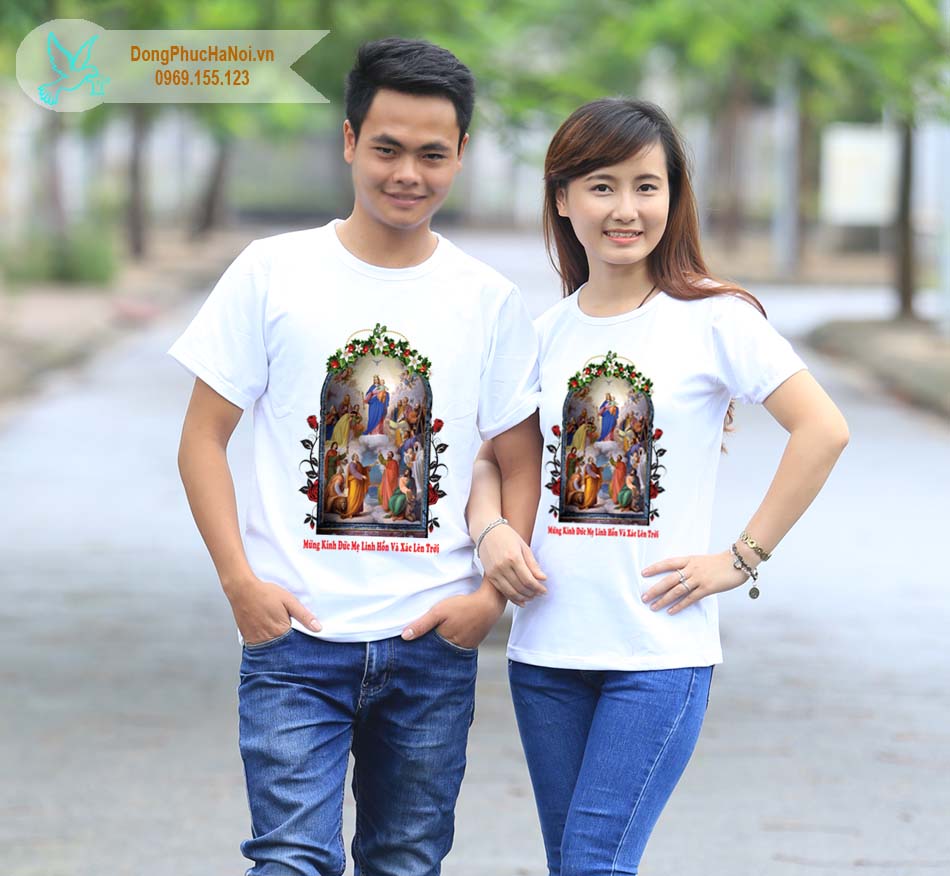 M&acirc;̃u Áo Đ&ocirc;i C&ocirc;ng Giáo Màu Trắng C&ocirc;̉ Tròn 22