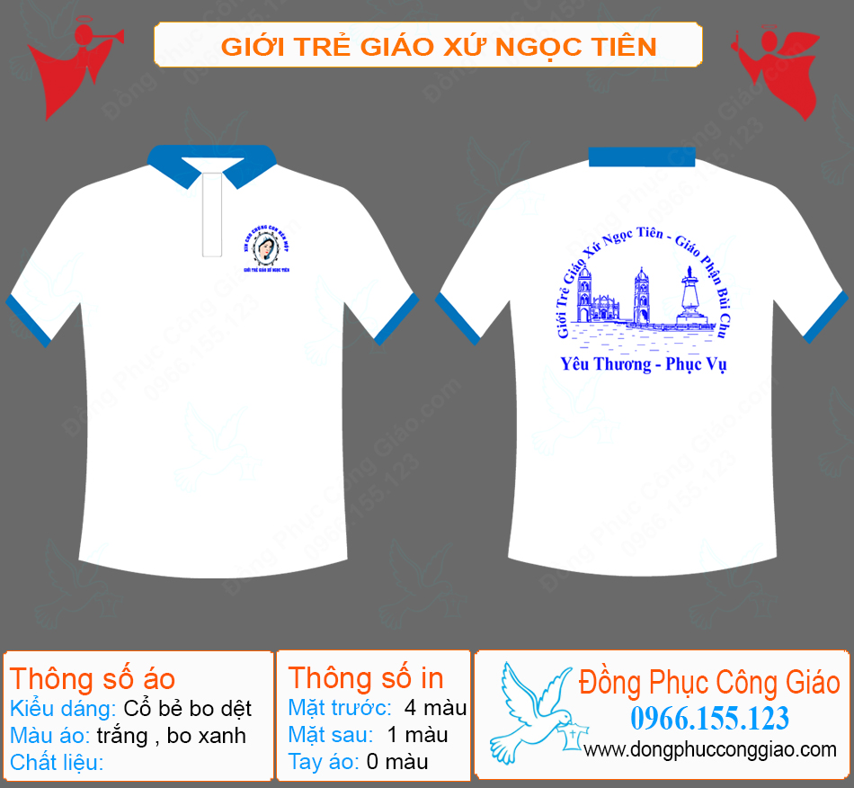  M&acirc;̃u Áo Đ&ocirc;̀ng Phục Giới Trẻ Giáo Xứ Ngọc Ti&ecirc;n