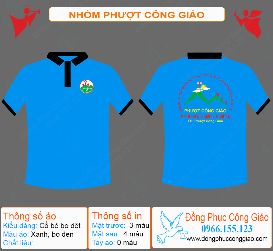 M&acirc;̃u Áo Đ&ocirc;̀ng Phục Nhóm Phượt C&ocirc;ng Giáo