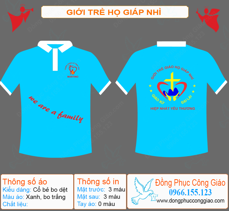 M&acirc;̃u Áo Đ&ocirc;̀ng Phục Giới Trẻ Giáo Họ Giáp Nhì